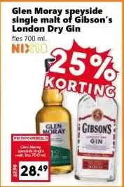 Coop Glen Moray speyside single malt of Gibson's London Dry Gin aanbieding