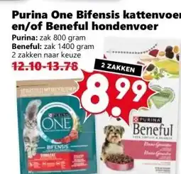 Coop Purina One Bifensis kattenvoer en/of Beneful hondenvoer aanbieding