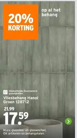 GAMMA Vliesbehang Hanoi Groen aanbieding