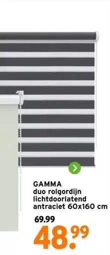 GAMMA GAMMA duo rolgordijn lichtdoorlatend antraciet aanbieding