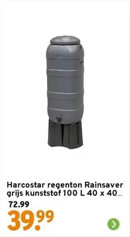 GAMMA Harcostar regenton Rainsaver grijs kunststof 100 L 40 x 40 x 126 aanbieding