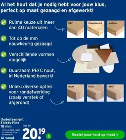 GAMMA Underlayment Elliots Pine aanbieding