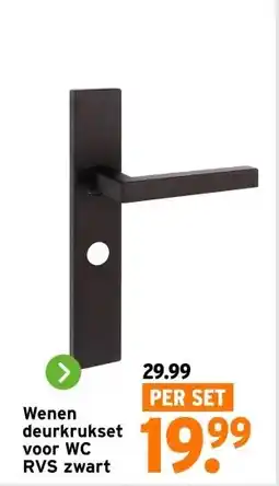 GAMMA Wenen deurkrukset voor WC RVS zwart aanbieding