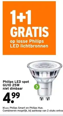 GAMMA Philips LED spot GU10 25W niet dimbaar aanbieding