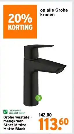 GAMMA Grohe wastafel- mengkraan Start M-size Matte Black aanbieding