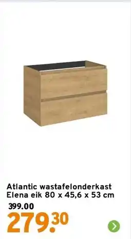 GAMMA Atlantic wastafelonderkast Elena eik 80 x 45,6 x 53 cm aanbieding