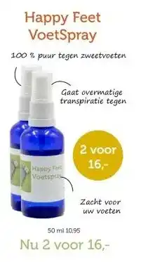 De Rode Pilaren Happy Feet VoetSpray aanbieding