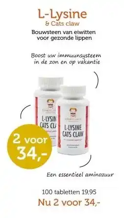 De Rode Pilaren L-Lysine & Cats claw aanbieding