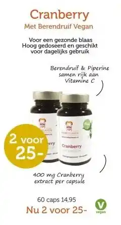 De Rode Pilaren Cranberry Met Berendruif Vegan aanbieding