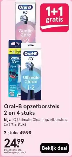 Etos Oral-B opzetborstels 2 en 4 stuks aanbieding
