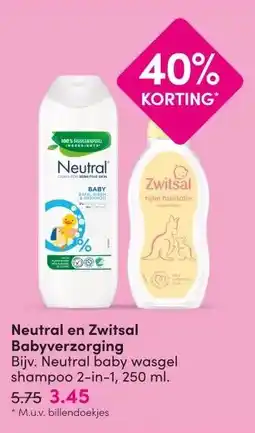 DA Neutral en Zwitsal Babyverzorging aanbieding