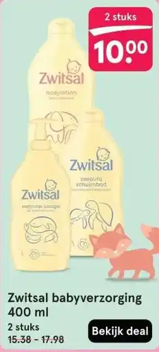 Etos Zwitsal babyverzorging 400 ml aanbieding