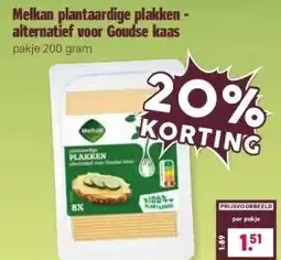 Boon`s Markt Melkan plantaardige plakken - alternatief voor Goudse kaas aanbieding