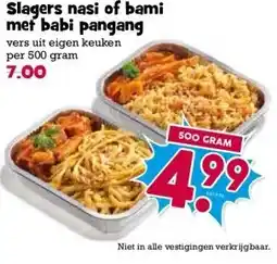 Boon`s Markt Slagers nasi of bami met babi pangang aanbieding