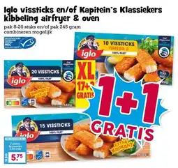Boon`s Markt Iglo vissticks en/of Kapitein's Klassiekers kibbeling airfryer & oven aanbieding