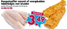 Boon`s Markt Pangasiusfilet naturel of voorgebakken lekkerbekjes met kruiden aanbieding