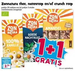 Boon`s Markt Zonnatura thee, notenreep en/of crunch reep aanbieding