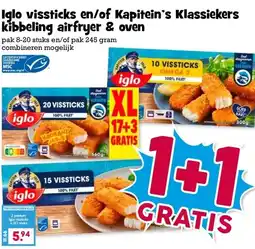 Boon`s Markt Iglo vissticks en/of Kapitein's Klassiekers kibbeling airfryer & oven aanbieding
