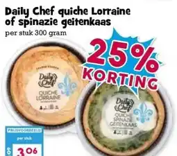 Boon`s Markt Daily Chef quiche Lorraine of spinazie geitenkaas aanbieding
