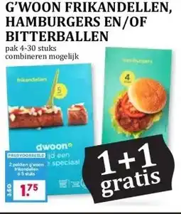 Boon`s Markt G'WOON FRIKANDELLEN, HAMBURGERS EN/OF BITTERBALLEN aanbieding
