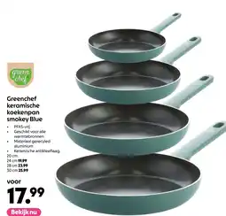 AllesZ Greenchef keramische koekenpan smokey Blue aanbieding