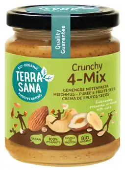 De Online Drogist TerraSana Gemengde Notenpasta Crunchy 4-Mix aanbieding