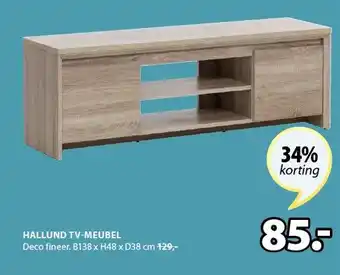 Jysk Hallund tv-meubel B138 x H48 x D38 cm aanbieding