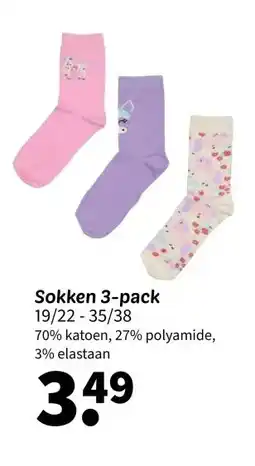 Wibra Sokken 3-pack aanbieding