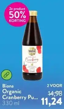 Holland & Barrett Organic Cranberry Pure Juice aanbieding