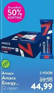 Holland & Barrett Amacx Energy Nougat Cranberry - 12x37g aanbieding