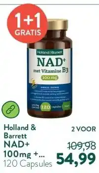 Holland & Barrett NAD+ 100mg + Vitamine B3 aanbieding