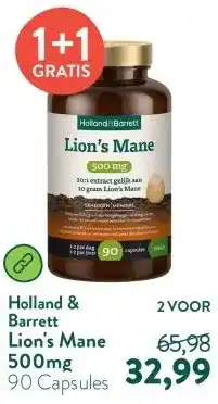 Holland & Barrett Lion's Mane 500mg aanbieding