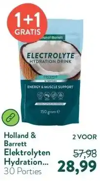 Holland & Barrett Elektrolyten Hydration Drink Kokos – 150g aanbieding