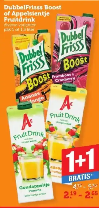 DubbelFrisss Boost of Appelsientje Fruitdrink