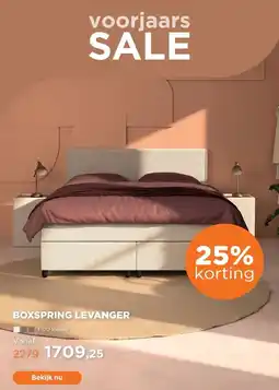 TotaalBED Boxspring Levanger vlak aanbieding