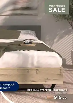 TotaalBED Bed Hull | gestoffeerd hoofdbord | 140 x 200 cm | Slede poten aanbieding