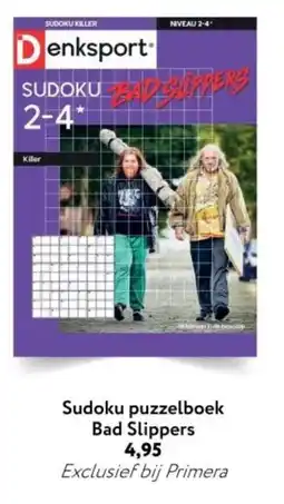 Primera Sudoku puzzelboek Bad Slippers aanbieding