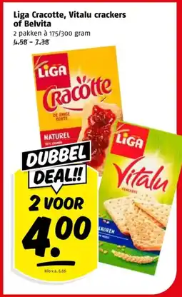 Poiesz Liga Cracotte, Vitalu crackers of Belvita aanbieding