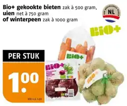 Poiesz Bio+ gekookte bieten uien of winterpeen aanbieding