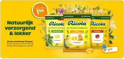 Trekpleister Ricola voordeelzak 125 gram. Keuze uit Lemon Mint, Honing Citroen Echinacea en Original. aanbieding