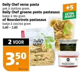 Poiesz Daily Chef verse pasta Daily Chef groene pesto pastasaus of Noordertrots pastasaus aanbieding