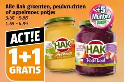 Poiesz Alle Hak groenten, peulvruchten of appelmoes potjes aanbieding