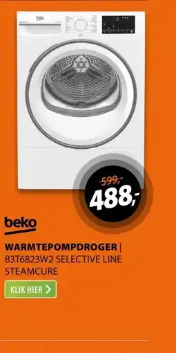 Expert Beko B3T6823W2 SteamCure Selective Line Wit aanbieding