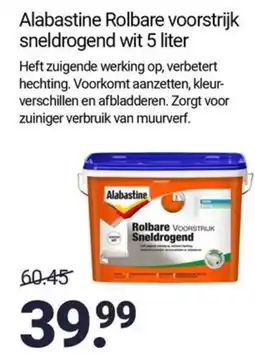 Inter Chalet Alabastine Rolbare voorstrijk sneldrogend wit 5 liter aanbieding