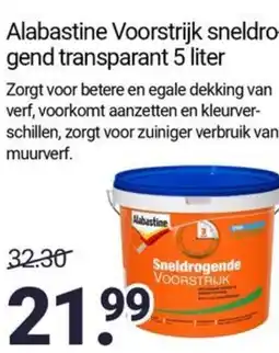 Inter Chalet Alabastine Voorstrijk sneldro- gend transparant 5 liter aanbieding