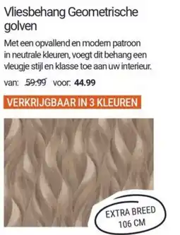 Inter Chalet Vliesbehang Geometrische golven aanbieding