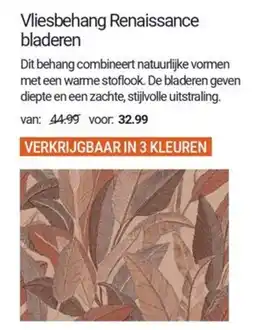 Inter Chalet Vliesbehang Renaissance bladeren aanbieding