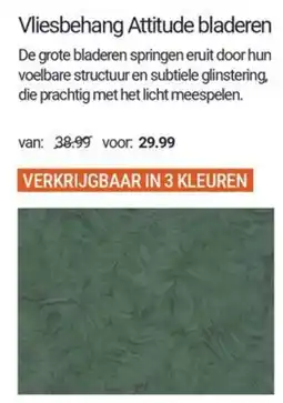 Inter Chalet Vliesbehang Attitude bladeren aanbieding