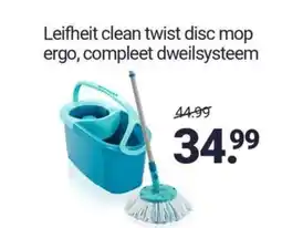 Inter Chalet Leifheit clean twist disc mop ergo, compleet dweilsysteem aanbieding