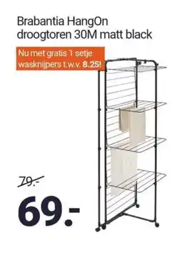 Inter Chalet Brabantia hangon droogtoren matt black aanbieding